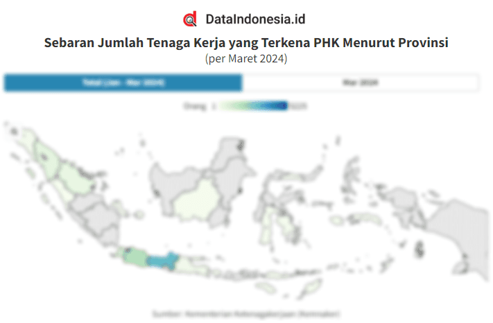Data Sebaran Tenaga Kerja yang Terkena PHK di Indonesia Menurut Provinsi per Maret 2024