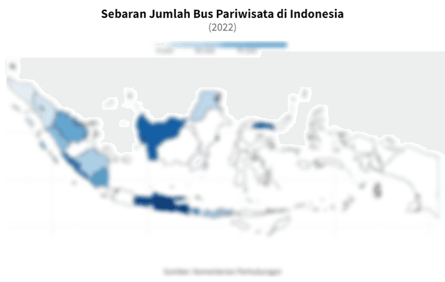 Data Sebaran Jumlah Bus Pariwisata di Indonesia pada 2022