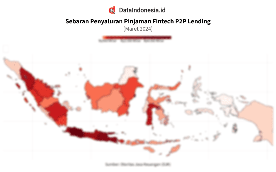 Data Sebaran Penyaluran Pinjaman Online di Indonesia pada Maret 2024