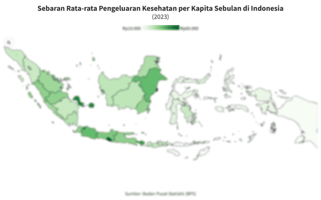 Data Sebaran Pengeluaran Kesehatan per Kapita Sebulan di Indonesia pada 2023