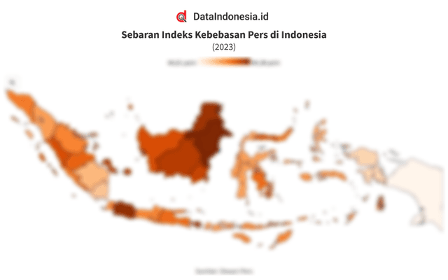 Data Indeks Kebebasan Pers di Indonesia Menurut Provinsi pada 2023