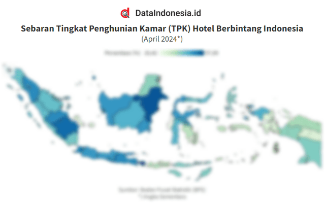 Data Sebaran Tingkat Penghunian (TPK) Hotel Bintang Menurut Provinsi pada April 2024