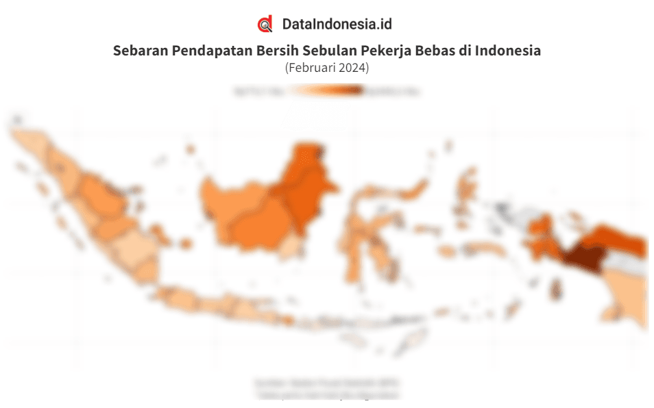Data Sebaran Pendapatan Bersih Sebulan Pekerja Bebas/Freelance di Indonesia pada Februari 2024