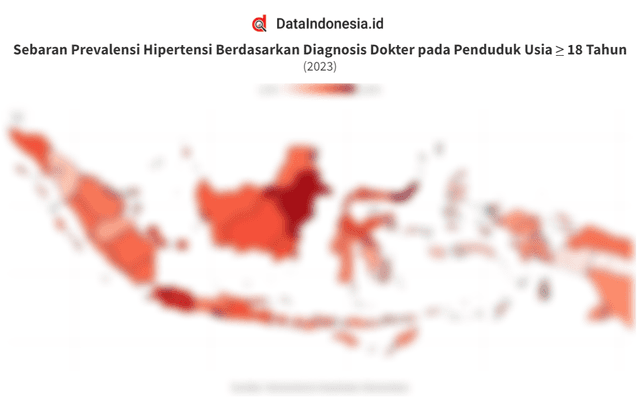 Data Sebaran Prevalensi Hipertensi Penduduk Indonesia pada 2023