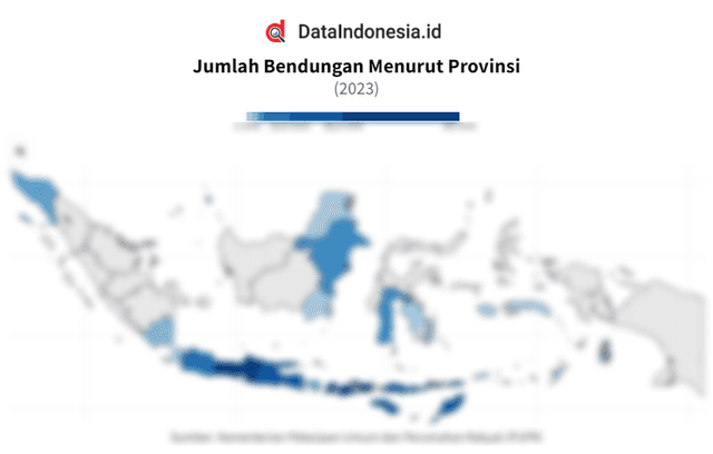 Data Sebaran Jumlah Bendungan di Indonesia pada 2023