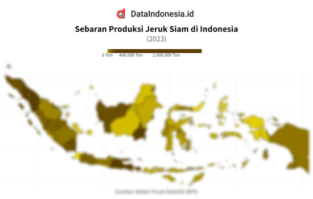 Data Sebaran Produksi Jeruk Siam di Indonesia pada 2023