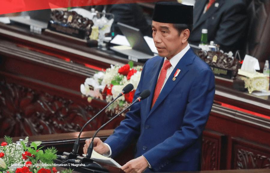 Foto ilustrasi Presiden Joko Widodo menyampaikan pidato./(Sumber foto: JIBI/Bisnis/Himawan L Nugraha)