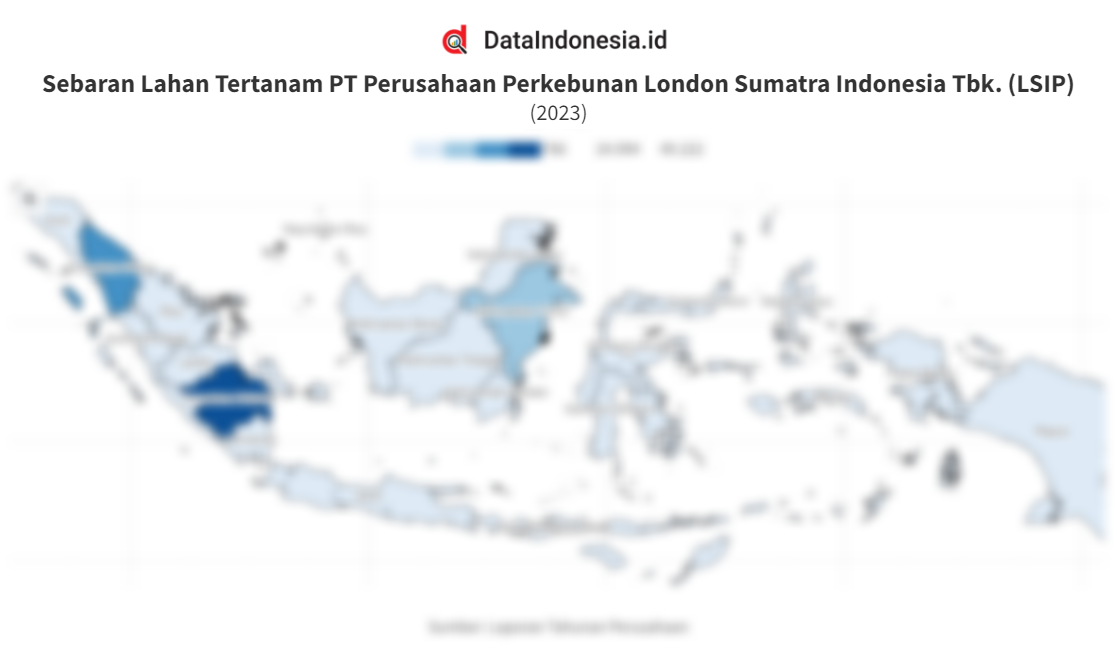 Data Sebaran Lahan Tertanam Inti London Sumatra Indonesia (LSIP) pada 2023