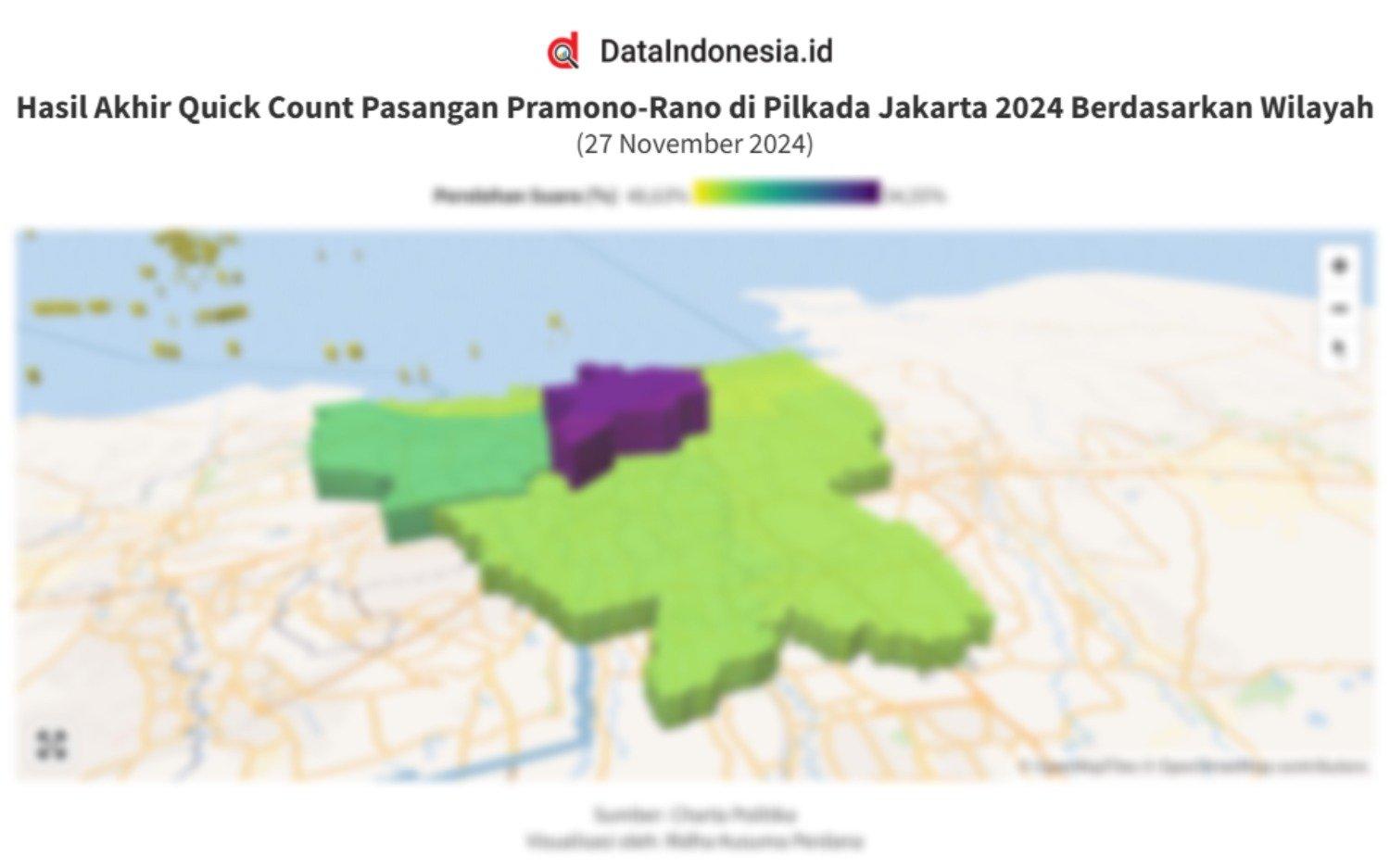 Hasil Quick Count Pilkada Jakarta 2024 Berdasarkan Wilayah Administrasi Versi Charta Politika