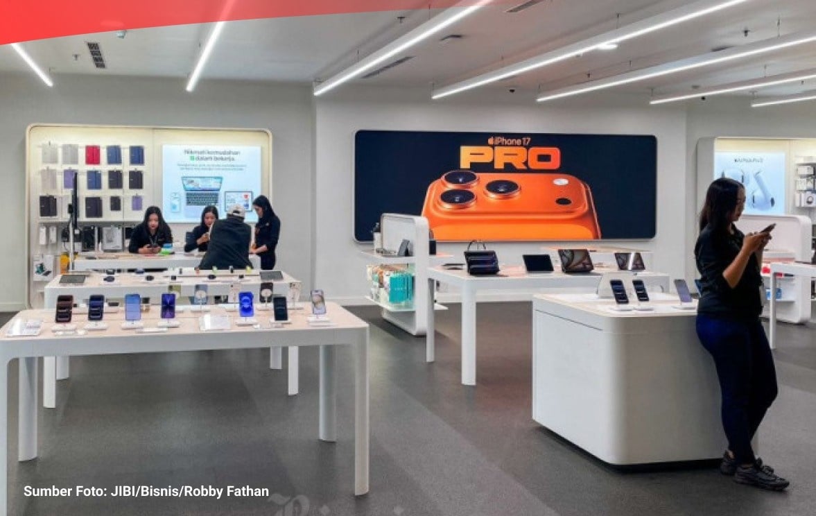 Ilustrasi daftar harga iPhone Maret 2026./(Sumber Foto: Bisnis/Jibi/Robby Fathan)