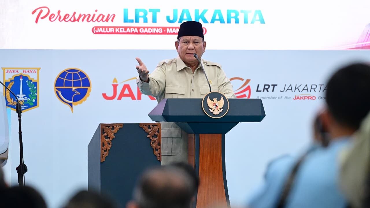 Prabowo Resmikan LRT Kelapa Gading–Manggarai, Cek Rute dan Tarifnya