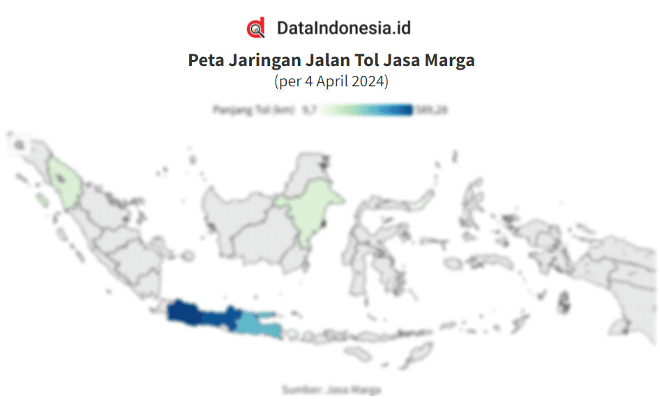 Peta Jaringan Jalan Tol Jasa Marga pada April 2024