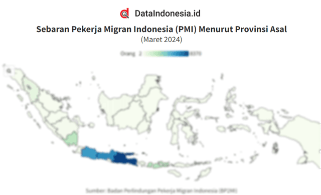 Data Sebaran Pekerja Migran Indonesia (PMI) Menurut Provinsi Asal pada Maret 2024