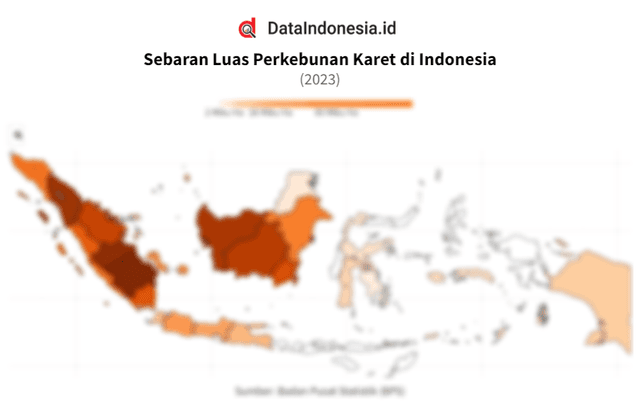 Data Sebaran Luas Perkebunan Karet di Indonesia pada 2023