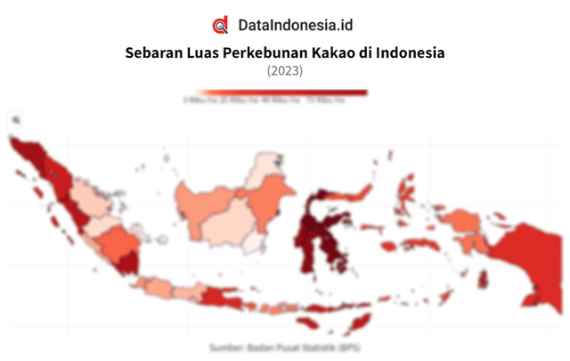 Data Sebaran Luas Perkebunan Kakao di Indonesia pada 2023