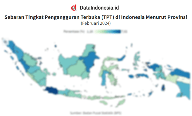Data Sebaran Tingkat Pengangguran Terbuka (TPT) Menurut Provinsi pada Februari 2024
