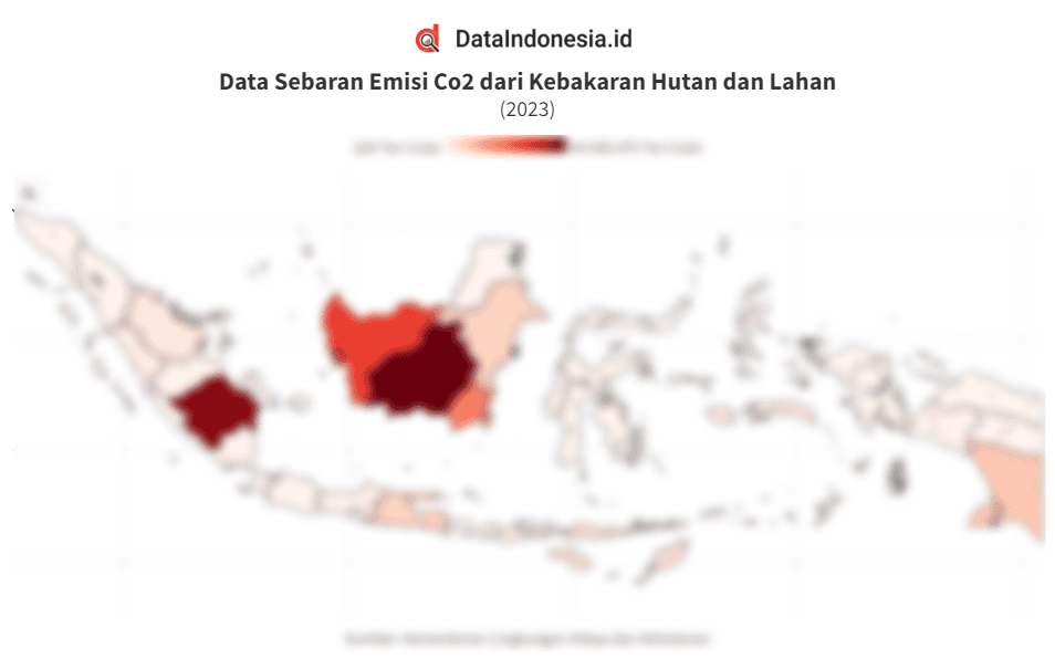 Data Sebaran Emisi Karbon Dioksida dari Karhutla di Indonesia pada 2023