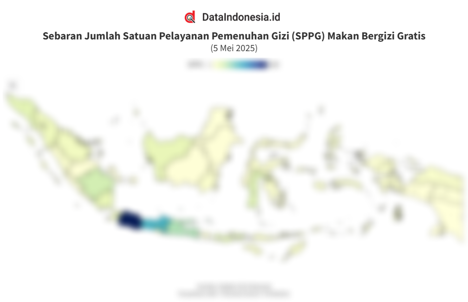 Data Sebaran Jumlah Satuan Pelayanan Pemenuhan Gizi (SPPG) Makan Bergizi Gratis hingga Mei 2025