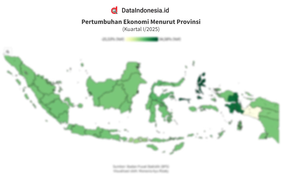 Data Lengkap Sebaran Pertumbuhan Ekonomi Menurut Provinsi di Indonesia pada Kuartal I/2025